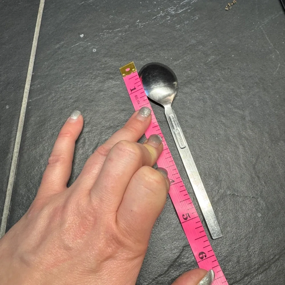 Martian‎ Japan 18-8 Stainless Steel Spoon Vtg MCM Flatware Sunburst Logo 5.25